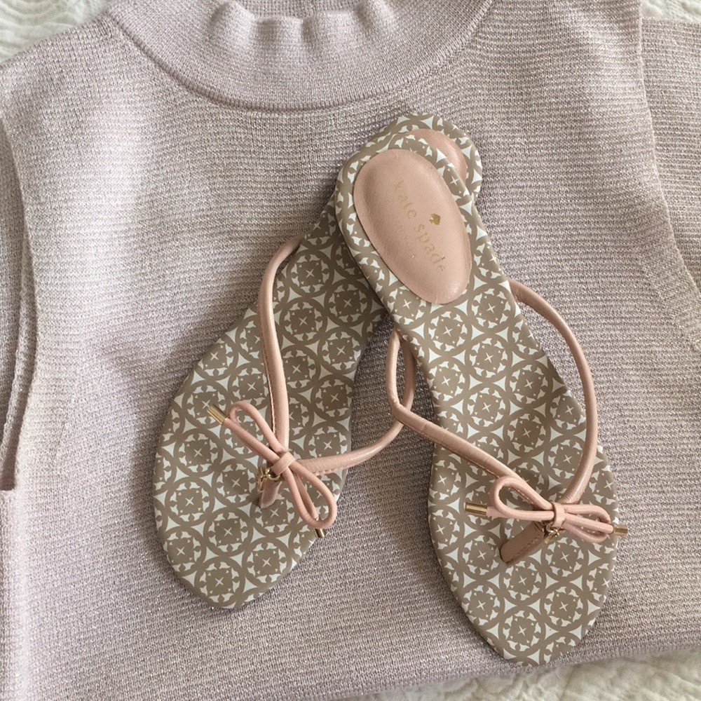 Kate Spade Pink New Mistic Flip Flop Bow Sandals